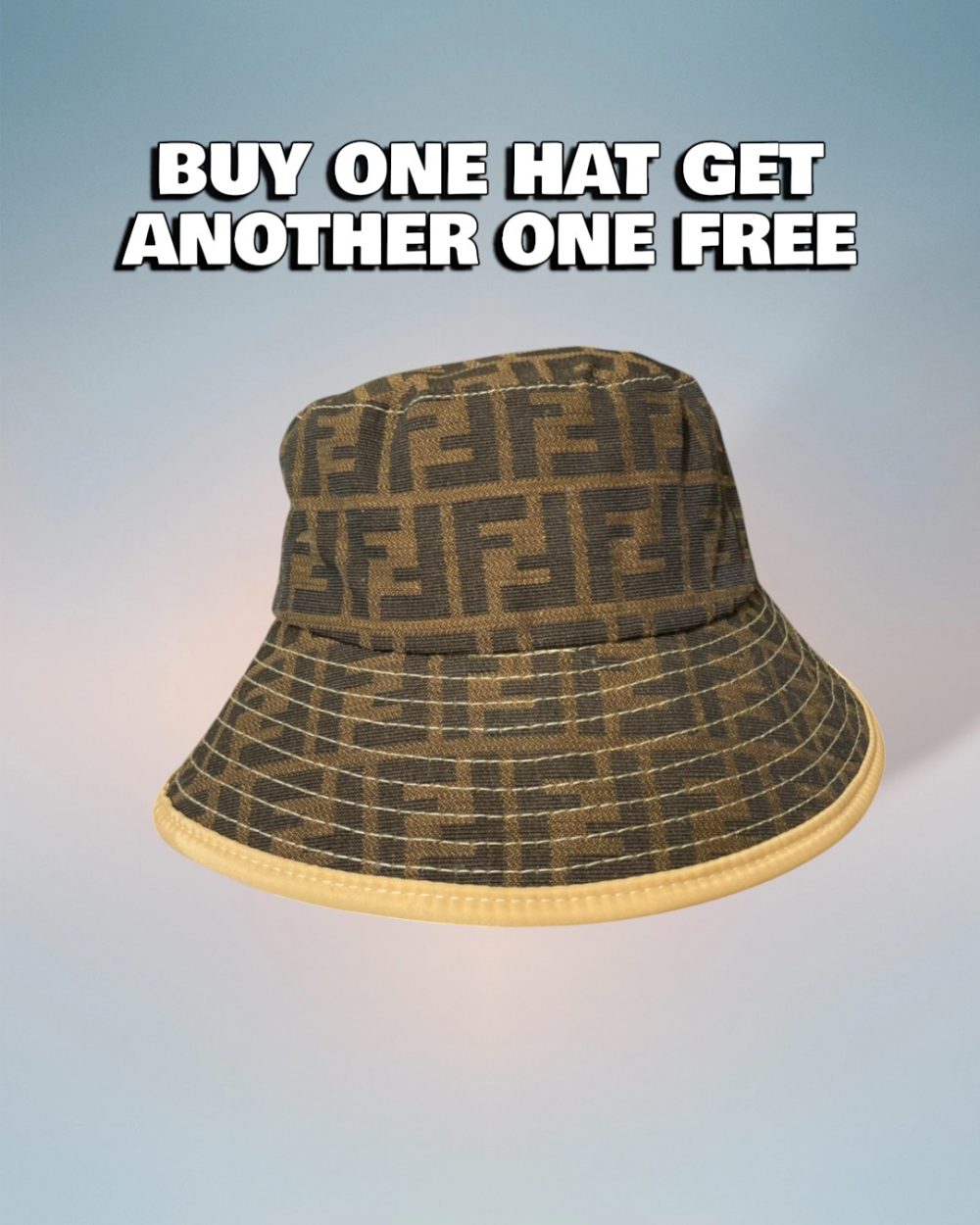 FD002 - Monogram Canvas Bucket Hat Line Brown