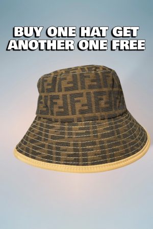 FD002 - Monogram Canvas Bucket Hat Line Brown