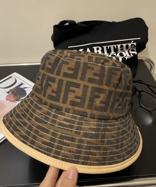 FD002 - Monogram Canvas Bucket Hat Line Brown