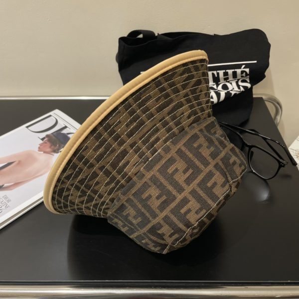 FD002 - Monogram Canvas Bucket Hat Line Brown - Image 5