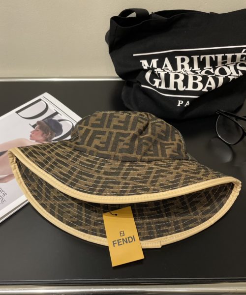 FD002 - Monogram Canvas Bucket Hat Line Brown