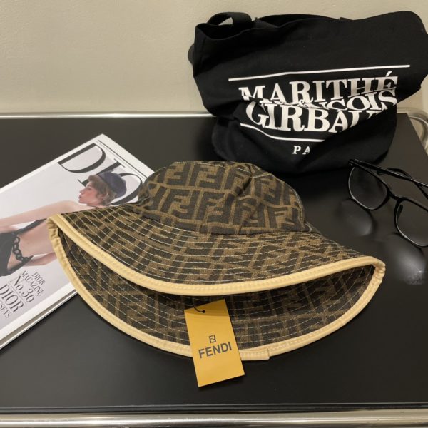 FD002 - Monogram Canvas Bucket Hat Line Brown - Image 6