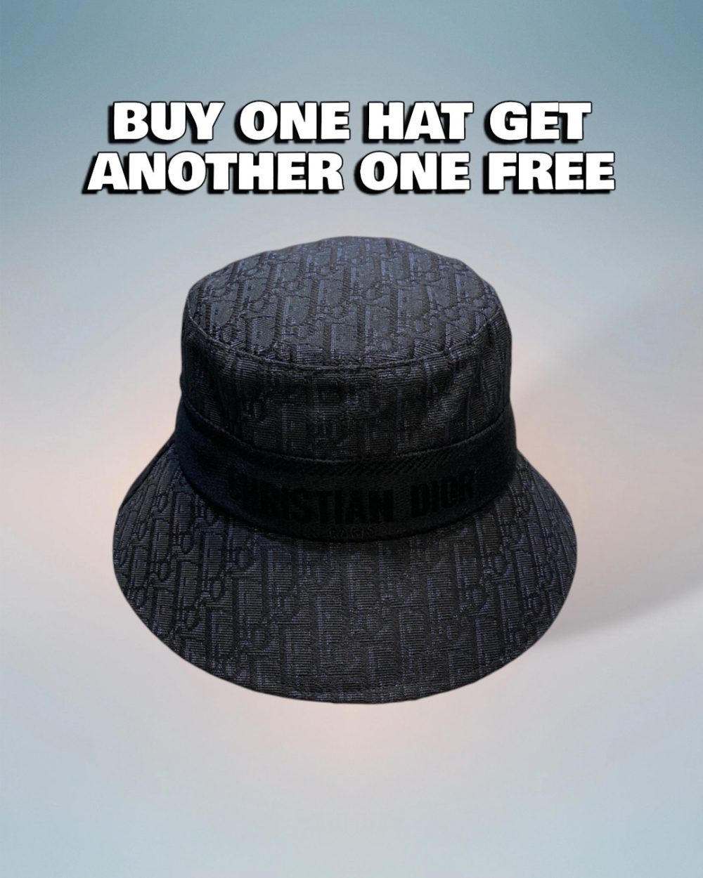 DO001 - Monogram Canvas Bucket Hat Black