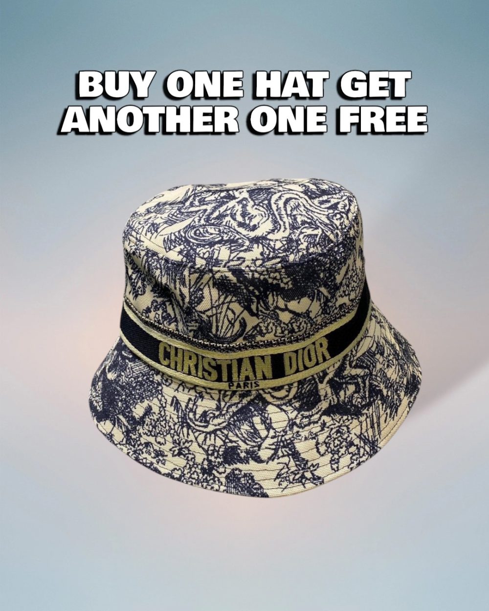 DO004 - Monogram Canvas Bucket Hat Black