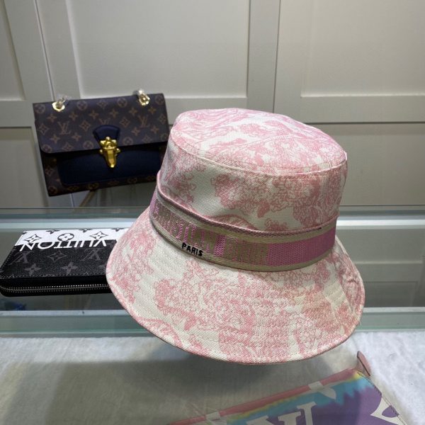 DO005 - Monogram Canvas Bucket Hat Pink - Image 3