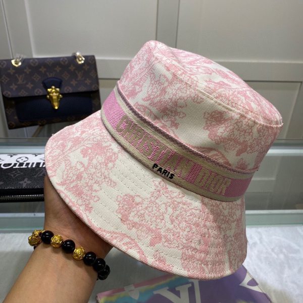 DO005 - Monogram Canvas Bucket Hat Pink - Image 4