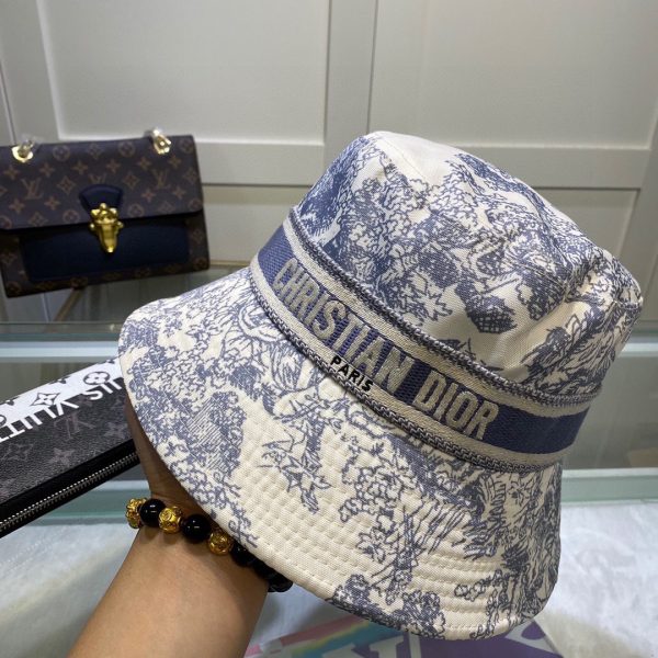 DO002 - Monogram Canvas Bucket Hat Light Ink Blue - Image 3