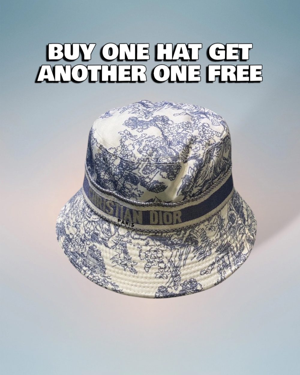 DO002 - Monogram Canvas Bucket Hat Light Ink Blue