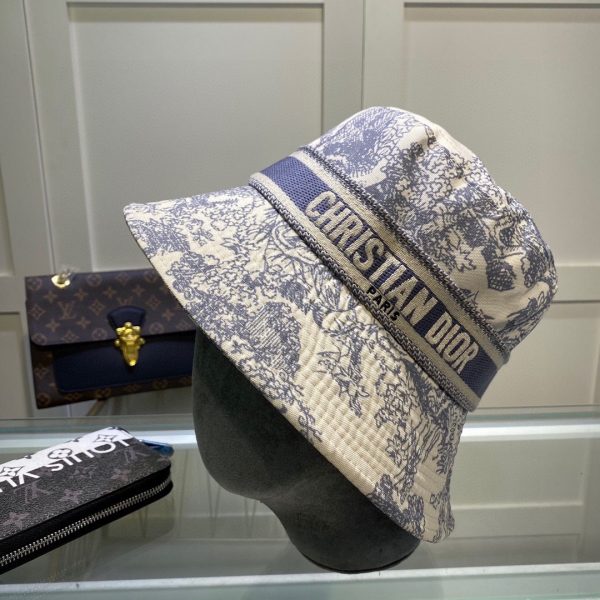 DO002 - Monogram Canvas Bucket Hat Light Ink Blue - Image 6
