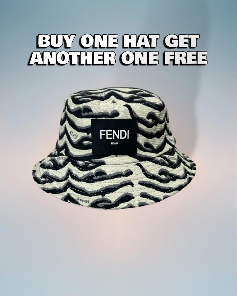 FD003 - Monogram Canvas Bucket Hat White