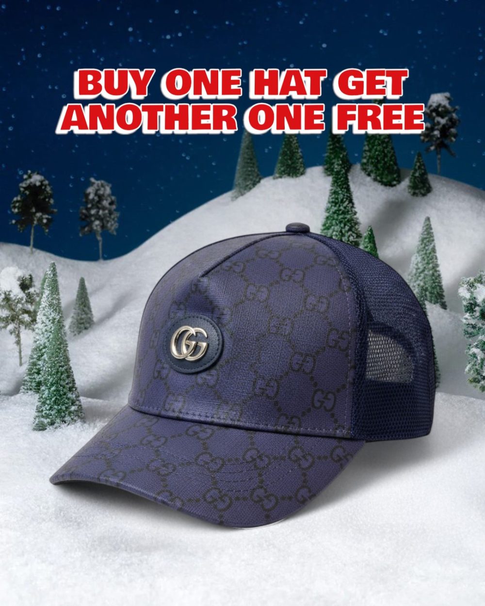 GC005 - Monogram Canvas Baseball Hat Blue