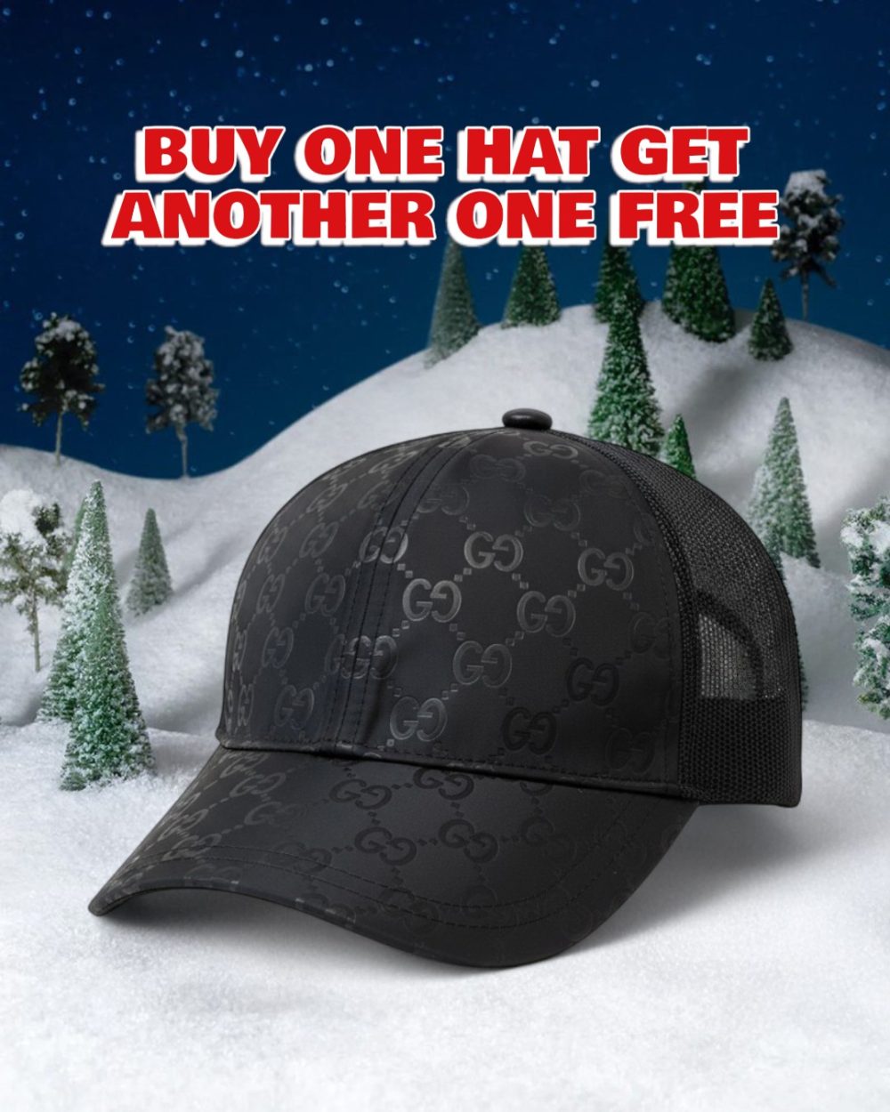 GC006 - Monogram Canvas Baseball Hat Black